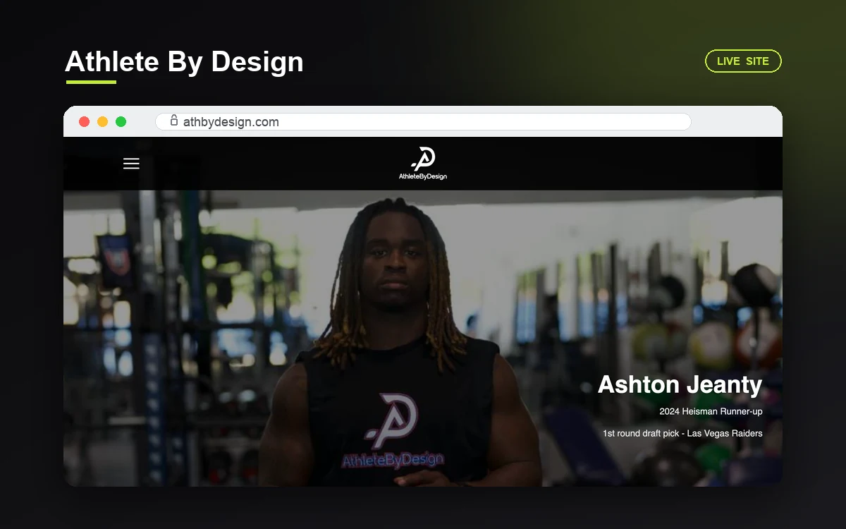 Athlete By Design website by Rayluxeo