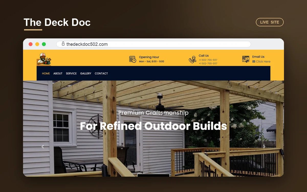 The Deck Doc website by Rayluxeo